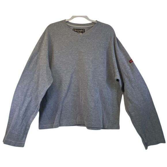 Abercrombie & Fitch Mens XL Gray 100% Cotton Sweater Casual Preppy - Picture 1 of 8